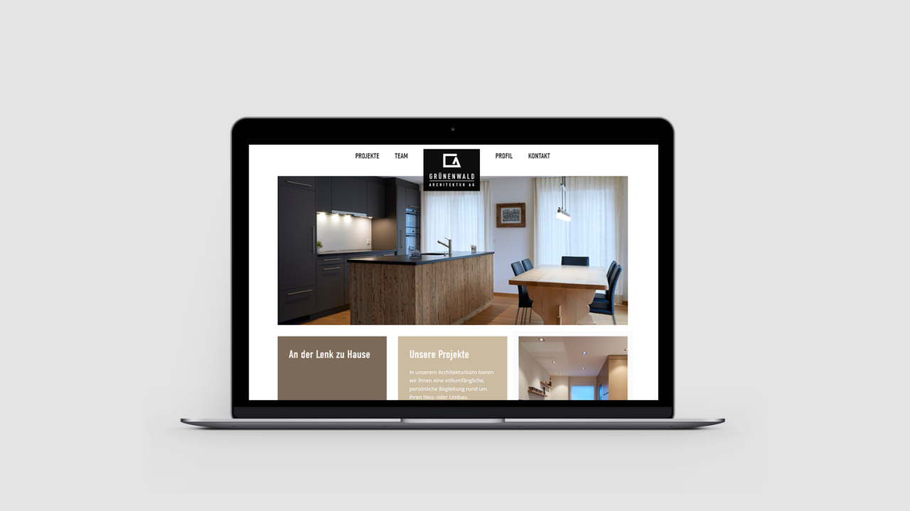 Vorschau Webseite Grünenwald Architektur AG